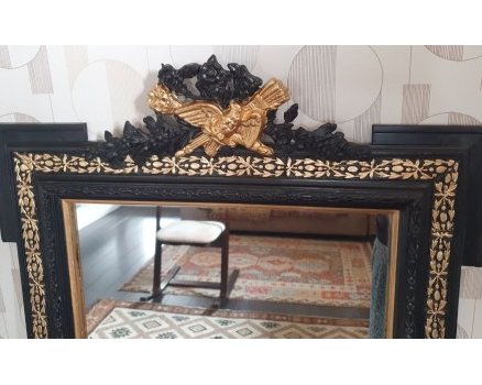 Miroir Napoléon III doré à la feuille