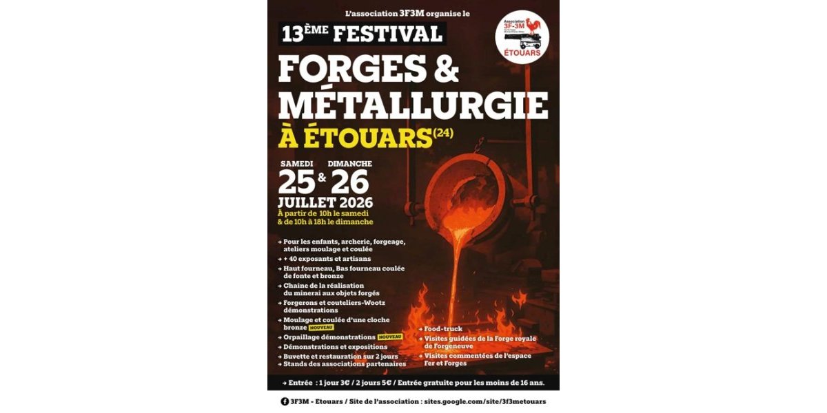 Le Festival Forges & Métallurgie revient à Étouars les 25 et 26 juillet