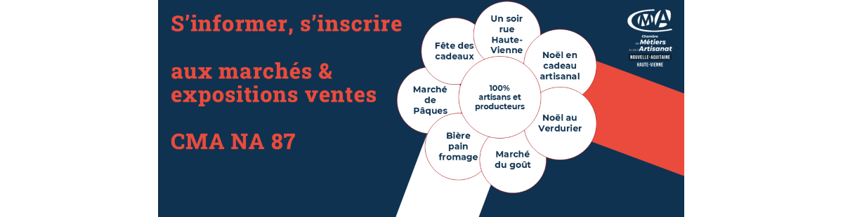 Marchés et expositions ventes CMA NA 87 en 2026
