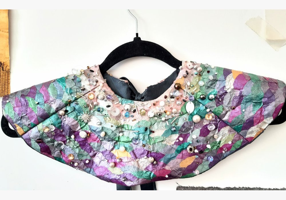 Plastron d’épaule en filtres à café brodé main