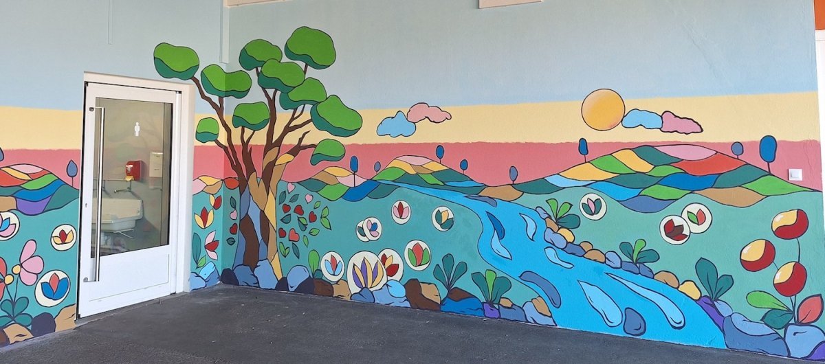 Fresque participative dans une école primaire