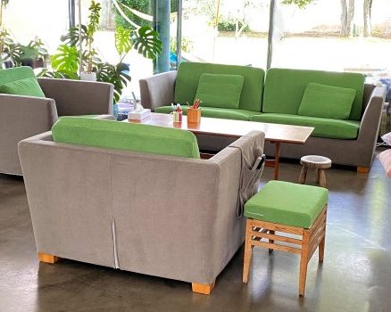 Canapés XXL vert ciboulette gris souris