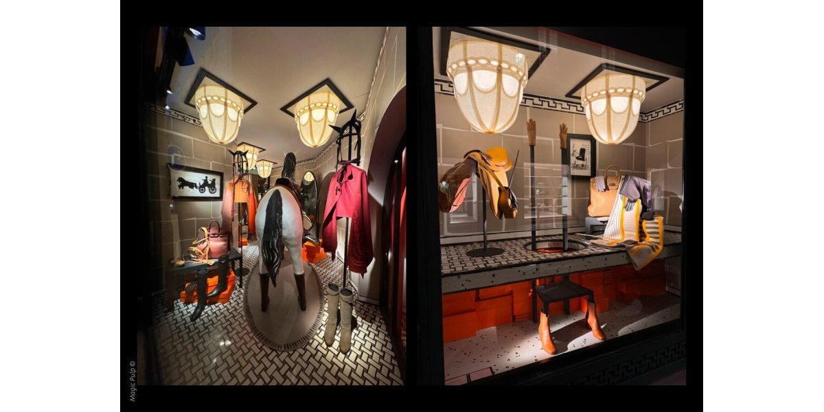 Globes en papier moulé pour Hermès Faubourg St Honoré Automne 2024 - Savoir-Faire Magic Pulp