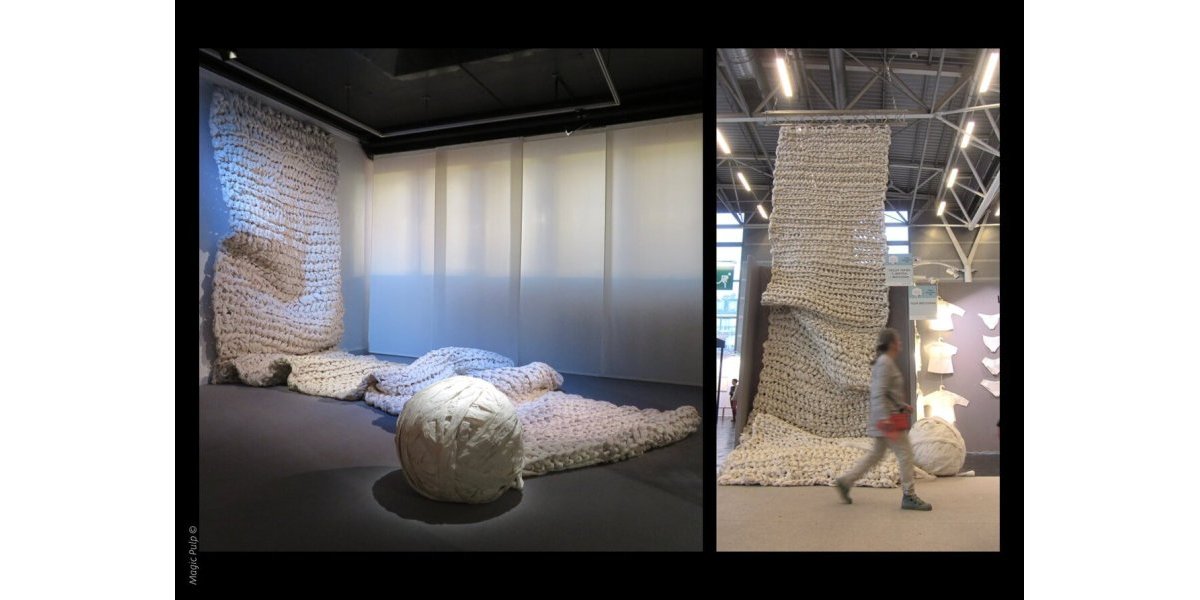 Décors en maille géante en papier de soie - Pièces uniques