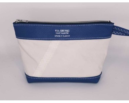 Trousse de toilette en voile de bateau et cuir