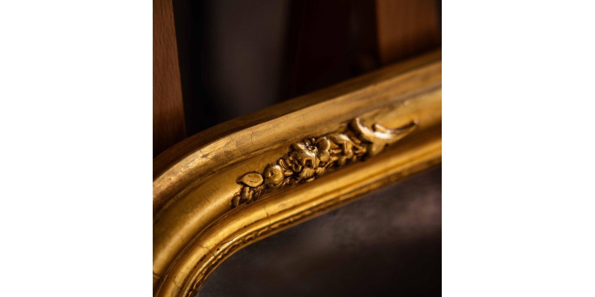 Miroir Napoléon III doré à la feuille
