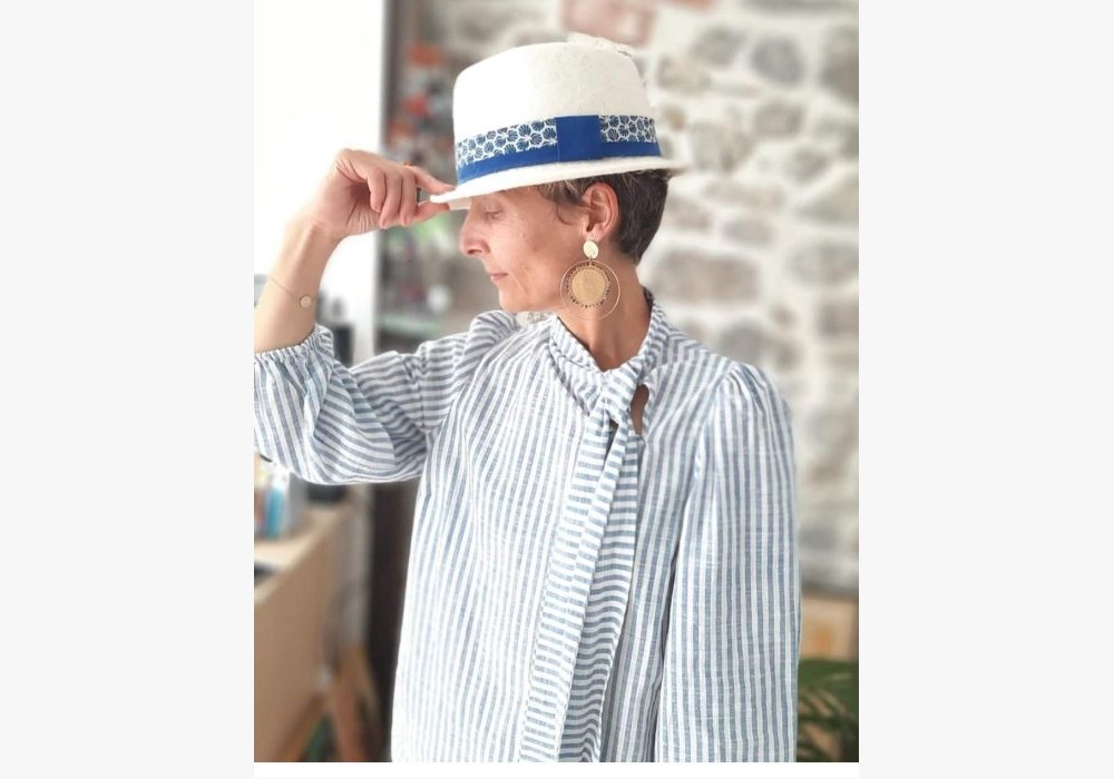 Chapeau en laine feutrée de brebis limousine 