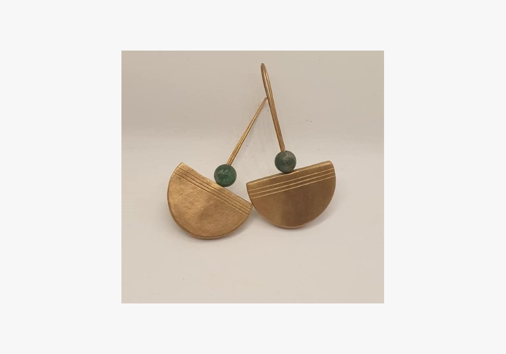 Fanny BOUSSOGNE / FB FANNY BOUSSOGNE - pendants d’oreilles collection les rayées - Agathe mousse
