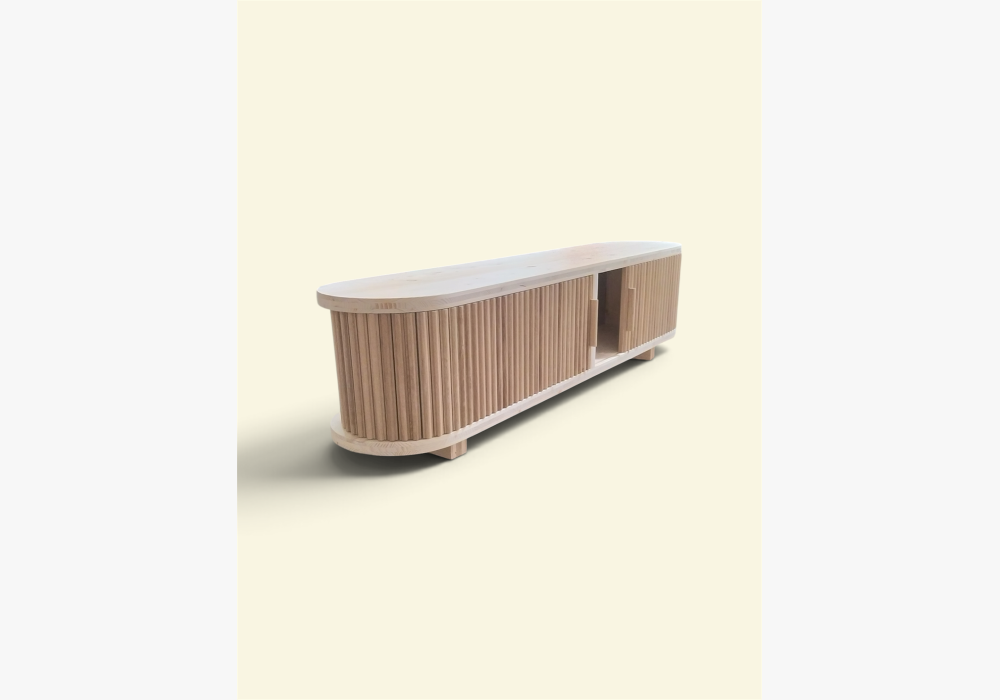 Meuble haut cuisine porte tambour en massif