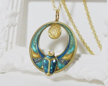 Pendentif Scarabée de Khepri Art Déco