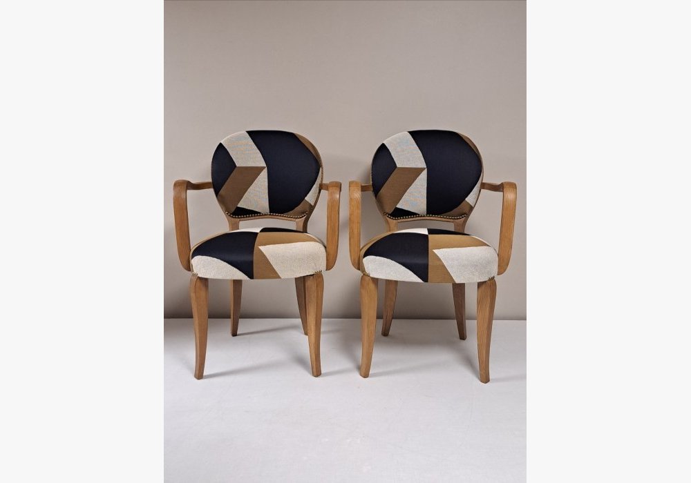 fauteuil bridge année 50, tissu Lelievre