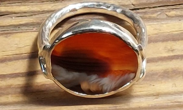 Bague paysage - arg925 et cornaline