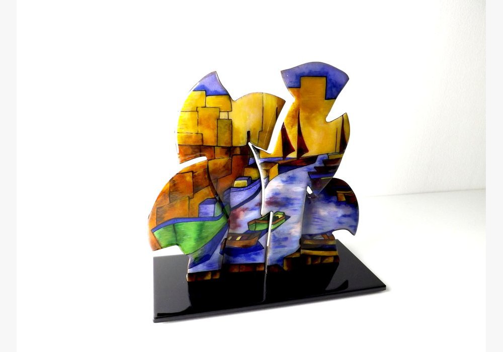 Quadriptyque/ émail peint de Limoges / LES EMAUX AREDIENS / Laetitia Bonneaud