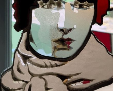 Vitrail Sarah Bernhardt (verre, cuivre) - Andernos