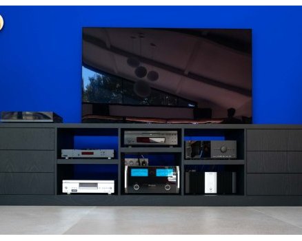 Meuble télé en frêne laqué noir