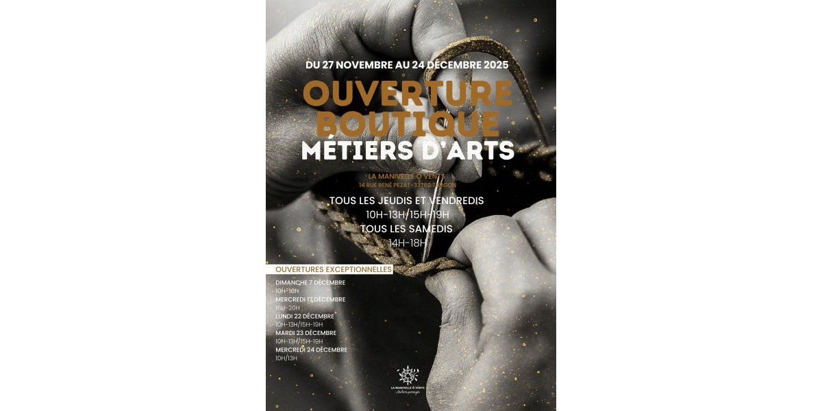 Ouverture boutique métiers d’art