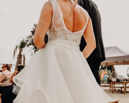 Robe année 50 dos nu dentelle