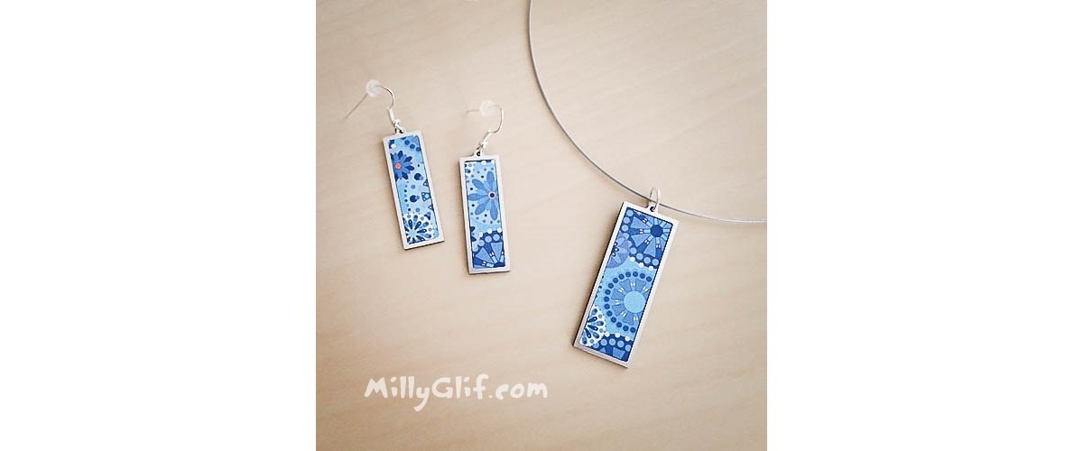 parure rectangle mandala bleu