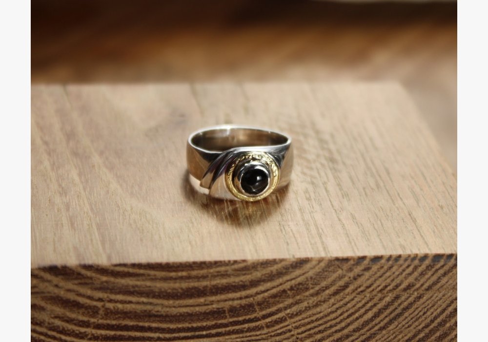 Etoile, bague arg925&laiton diopside étoilée