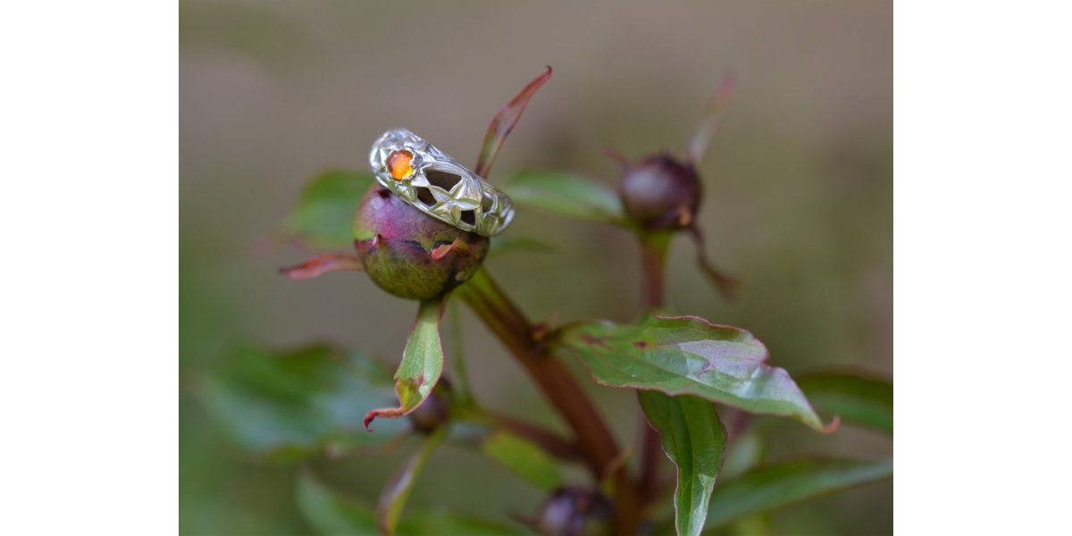 bague fleur d’ambre - inspiration médiévale