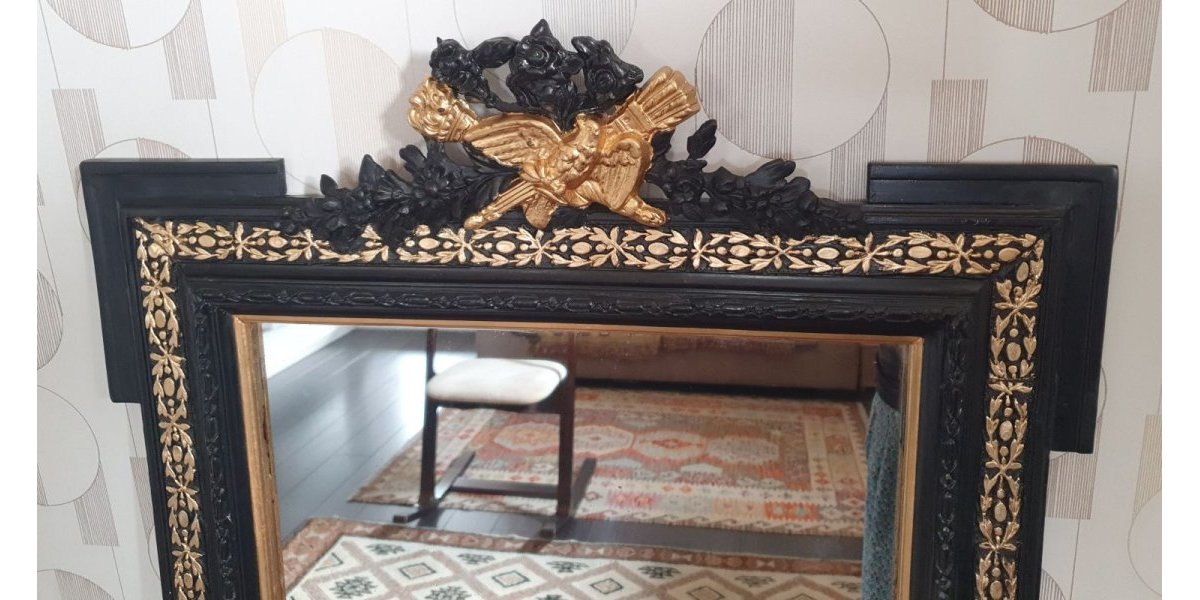 Miroir Napoléon III doré à la feuille