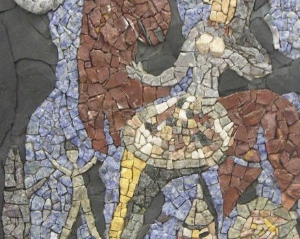 L’Ecuyère d’après M.&nbsp;Chagall (mosaïque de marbres, ardoises, ... )