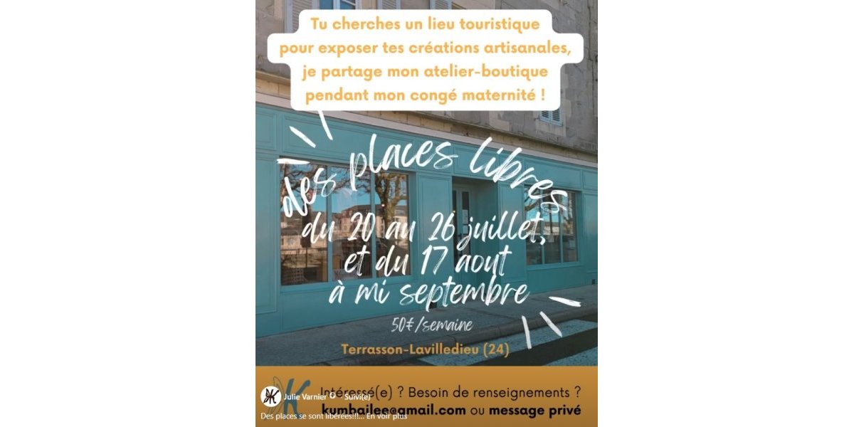 Appel à candidatures - boutique partagée