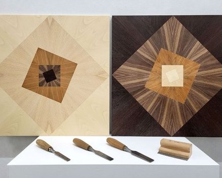 Tableaux Clair-Obscur (marqueterie&nbsp;: bois de wengue, noyer, merisier, hêtre, sycomore)