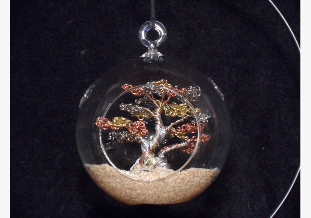 Mini bonzai dans sa boule en verre