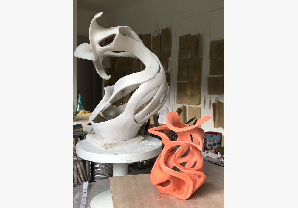 Sculptures en cours à l’atelier