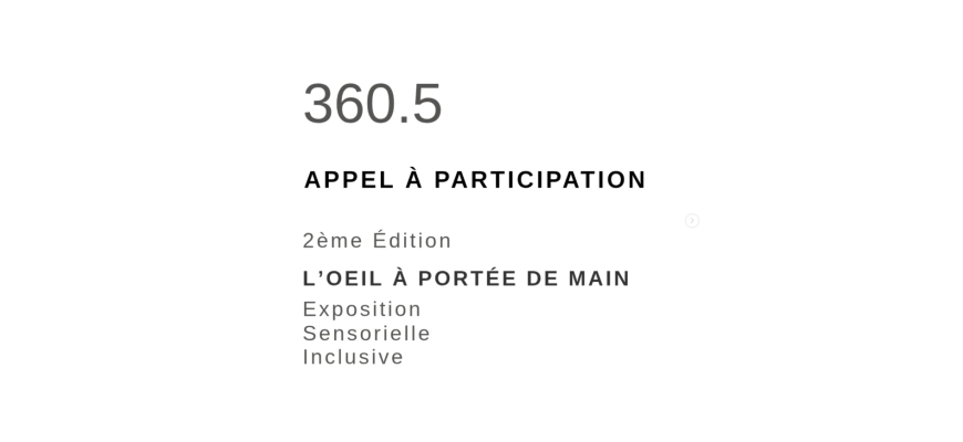 Appel à candidature - « L’OEIL À PORTÉE DE MAIN » Galerie Inclusive