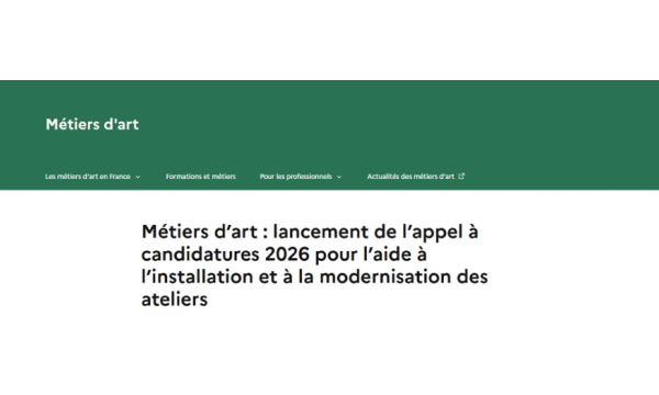Aide à l’installation ou à la modernisation d’ateliers d’artisanat d’art (AIMA)